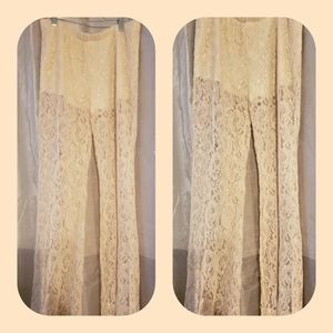 Cream colored lace pants